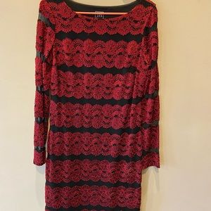 JH Evenings red and black dress.